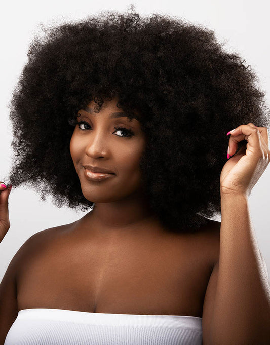 Afro Kinky Curly Wig with bangs